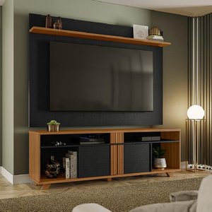 Rack Bancada com Painel para TV até 70 Polegadas 1,80m Freijó / Preto Notável