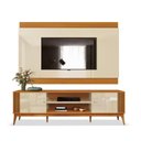 Ver imagem 1 de Rack + Painel LEG 2,00m Modelo Retrô com Pés em Madeira Maciça Puxdores em Cava para TV Até 75'' Aca