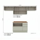 Ver imagem 3 de Cozinha Compacta 100% MDF 3 Aéreos e Balcão Pia com Tampo Fineze