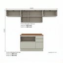 Ver imagem 3 de Cozinha Compacta 100% MDF 3 Aéreos e Balcão Pia com Tampo Fineze
