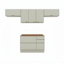 Ver imagem 2 de Cozinha Compacta 100% MDF 3 Aéreos e Balcão Pia com Tampo Fineze