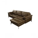 Ver imagem 3 de Sofá de Couro Asti 3 Lugares com Chaise Direita Marrom Bicolor - Mempra Design