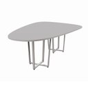 Ver imagem 4 de Mesa de Reunião Orgânica 2,70x1,60m com Pés em Metal e Tampo Bipartido F5 Corporate Cinza