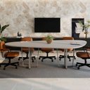 Ver imagem 7 de Mesa de Reunião Orgânica 2,70x1,60m com Pés em Metal e Tampo Bipartido F5 Corporate Cinza