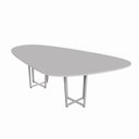 Ver imagem 2 de Mesa de Reunião Orgânica 2,70x1,60m com Pés em Metal e Tampo Bipartido F5 Corporate Cinza