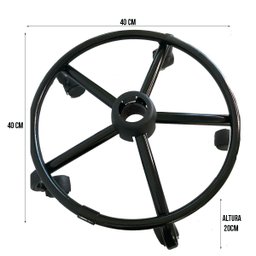 Base Estrela De Aço C/ Aro Para Cadeira Caixa - 2
