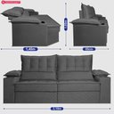 Ver imagem 4 de Sofá Retrátil e Reclinável 2,10m Verona com Porta Copos Velupluma Cinza Cama Inbox