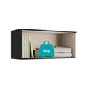 Ver imagem 4 de Armário Aéreo Dormitório Miami 80cm 1 Porta Basculante Preto Móveis Carraro