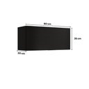 Ver imagem 2 de Armário Aéreo Dormitório Miami 80cm 1 Porta Basculante Preto Móveis Carraro