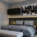 Ver imagem 1 de Armário Aéreo Dormitório Miami 80cm 1 Porta Basculante Preto Móveis Carraro