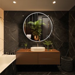 Espelho Grande Redondo Moldura Metal Decorativo 80x80cm Luxo - 1