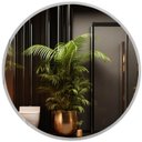 Ver imagem 2 de Espelho Grande Redondo Moldura Metal Decorativo 80x80cm Luxo