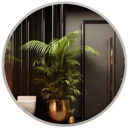 Espelho Grande Redondo Moldura Metal Decorativo 80x80cm Luxo - 2