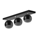 Ver imagem 1 de Lustre Plafon Bola 15 cm Retangular Triplo Preto