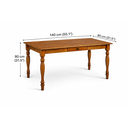 Ver imagem 5 de Mesa de Jantar ou Cozinha 140cm em Madeira Maciça com Gaveta e Pés Torneados – Made Wood