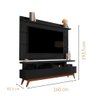 Rack com Painel para TV 65" Sala Vivare Wood 1,60 Giga Móveis:Preto - 3