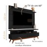 Rack com Painel para TV 65" Sala Vivare Wood 1,60 Giga Móveis:Preto - 2