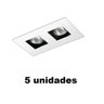 Kit 5 Spot Recuado Mini Dicroica Mr11 Branco Fundo Preto Alz77 - 1