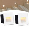 2 Balizador Externo de Embutir Branco Quadrado Led 3w Branco Quente Zan08 - 1