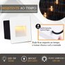 2 Balizador Externo de Embutir Branco Quadrado Led 3w Branco Quente Zan08 - 3