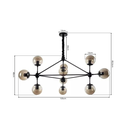 Ver imagem 6 de Lustre Pendente Jabuticaba Preto Bola Molecular Âmbar Moderno Sala Quarto Salão Inl81