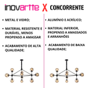 Ver imagem 2 de Lustre Pendente Jabuticaba Preto Bola Molecular Âmbar Moderno Sala Quarto Salão Inl81