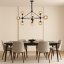 Ver imagem 4 de Lustre Pendente Jabuticaba Preto Bola Molecular Âmbar Moderno Sala Quarto Salão Inl81