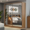 Ver imagem 2 de Guarda Roupa Casal 2 Portas 2 Com Espelhos 3 Gavetas Belga D02 Amendola Touch - Mpozenato