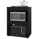 Ver imagem 1 de Balcão para Cooktop e Forno Microondas 75cm Adriana Preto - Ajl Móveis