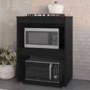 Ver imagem 4 de Balcão para Cooktop e Forno Microondas 75cm Adriana Preto - Ajl Móveis