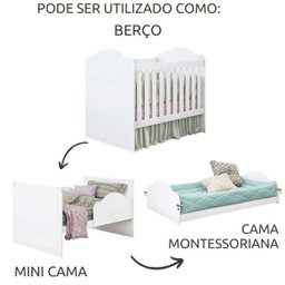 Berço Mini Cama Certificado Pelo Inmetro Yupi 70 M08 Branco Acetinado - 5