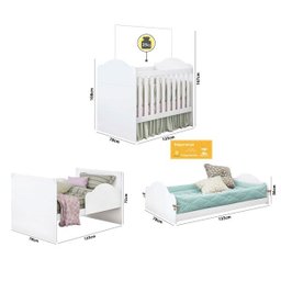 Berço Mini Cama Certificado Pelo Inmetro Yupi 70 M08 Branco Acetinado - 6