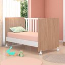 Ver imagem 3 de Berço Que Vira Mini Cama Doce Sonho com Rodizios Carvalho/Branco - Qmovi