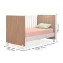 Ver imagem 6 de Berço Que Vira Mini Cama Doce Sonho com Rodizios Carvalho/Branco - Qmovi