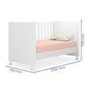 Ver imagem 6 de Berço Que Vira Mini Cama Doce Sonho com Rodizios Branco - Qmovi