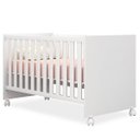 Ver imagem 2 de Berço Que Vira Mini Cama Doce Sonho com Rodizios Branco - Qmovi