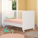 Ver imagem 3 de Berço Que Vira Mini Cama Doce Sonho com Rodizios Branco - Qmovi