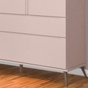 Ver imagem 3 de Jogo De Quarto Infantil Guarda-Roupa 3 Portas e Cômoda 1 Porta 3 Gavetas 100% Mdf P04 Mel Rosê -