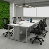Plataforma de Trabalho 6 Pessoas 360cm X 120cm Pé Metal F5 Cor:cinza - 1