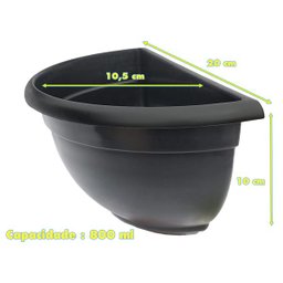 VASO MEIA LUA JARDIM VERTICAL SUSPENSO PRETO MINI 50 UND - 2