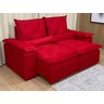 Sofá 3 Lugares Retrátil e Reclinável 2,00 Metros Alpoim Estofados Vermelho 203 Athenas - 1