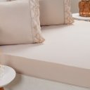 Ver imagem 4 de Jogo de Cama Casal Broderie 3 Pçs Bordado Inglês 138x188x30cm Machiatto