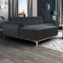 Ver imagem 2 de Sofá 3,50M 6 Lugares com Chaise Esquerdo Pés Gold Molino B-317 Veludo Cinza - Domi