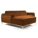 Ver imagem 1 de Sofá 3,00M 5 Lugares com Chaise Esquerdo Pés Gold Molino B-262 Veludo Telha - Domi
