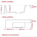 Ver imagem 4 de Cuba Pia Semi Encaixe para Banheiro Quadrada Kuad 355 C08 Preto - Mpozenato