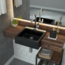 Ver imagem 2 de Cuba Pia Semi Encaixe para Banheiro Quadrada Kuad 355 C08 Preto - Mpozenato