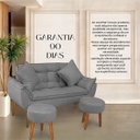 Ver imagem 2 de Kit Namoradeira+ 2 Puff Redondo+ 2 Almofadas Suede Cinza Claro-rv Decora