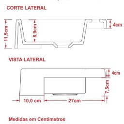 Cuba Pia Semi Encaixe para Banheiro Quadrada Kuad 395 C08 Cinza - Mpozenato - 4