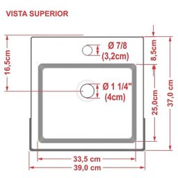 Cuba Pia Semi Encaixe para Banheiro Quadrada Kuad 395 C08 Cinza - Mpozenato - 3