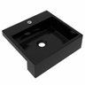 Cuba Pia Semi Encaixe para Banheiro Quadrada Kuad 395 C08 Preto - Mpozenato - 1